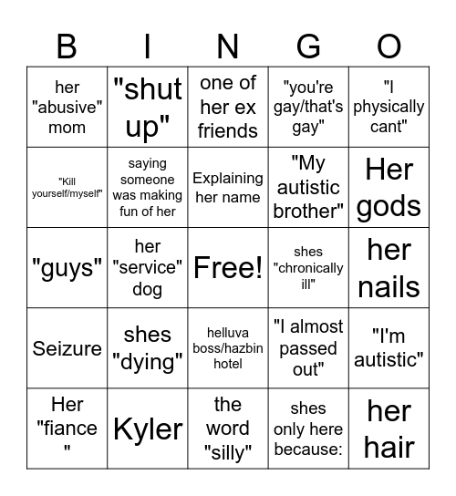 this bish Bingo Card