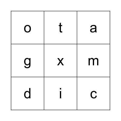 Quarter 1 Letters and Sounds Bingo Card