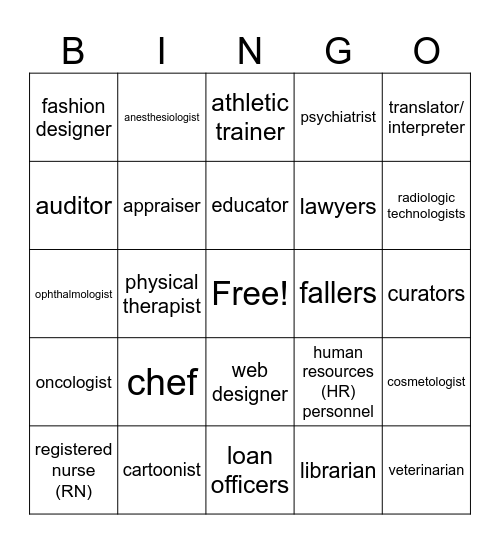 GEAR UP Bingo Card