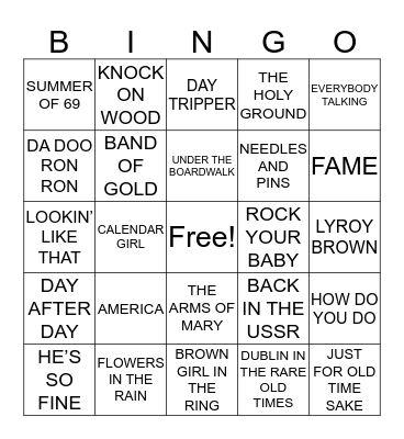 HITS 18 Bingo Card