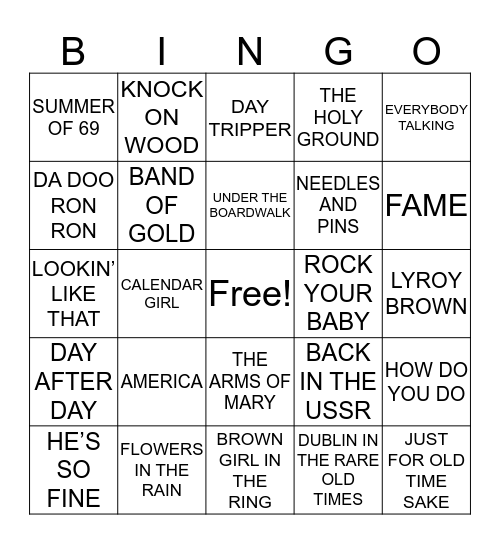 HITS 18 Bingo Card