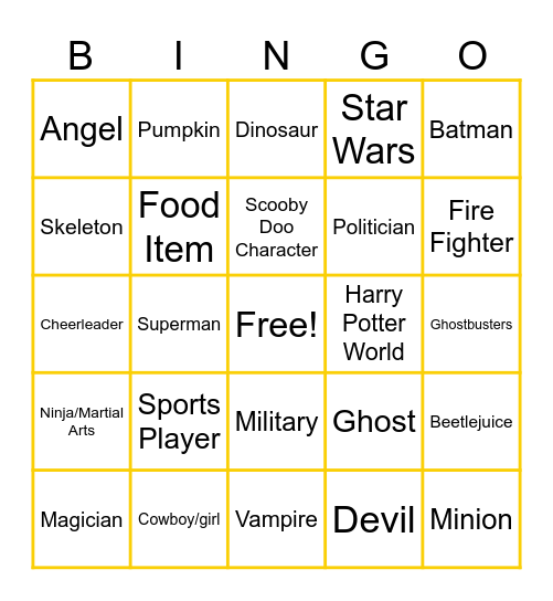 Halloween Bingo Card