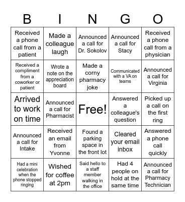 IV LEAGUE BINGO Card