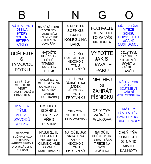 TÝM VYZOBANÉ KOPRETINY Bingo Card