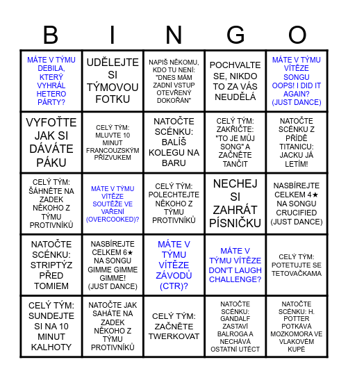 TÝM BETA SAMCI Bingo Card