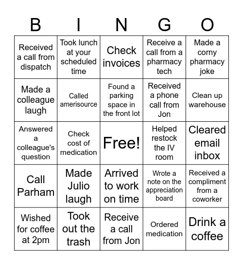 IV LEAGUE BINGO Card