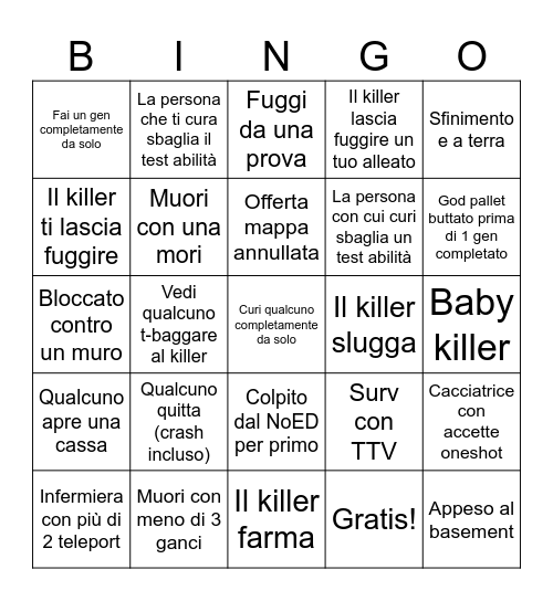 DBD Bingo Surv ITA-By straccoDV Bingo Card