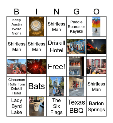 Austin Bingo Card