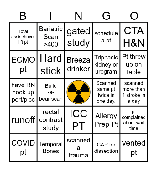 NMH CT DEPT Bingo Card