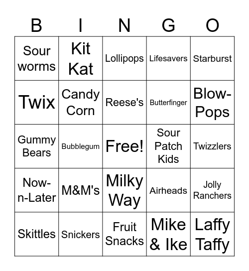 Trunk or Treat Bingo Card