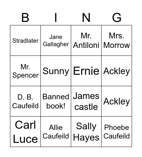 Banned Book Bingo Card