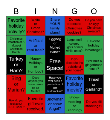 Christmas Bingo Card