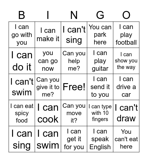 CAN Bingo Card