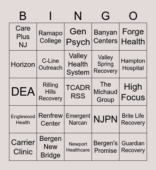 Tree of Addiction Conference 2024 Bingo Card