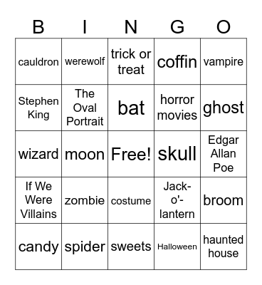 Halloween Bingo Card