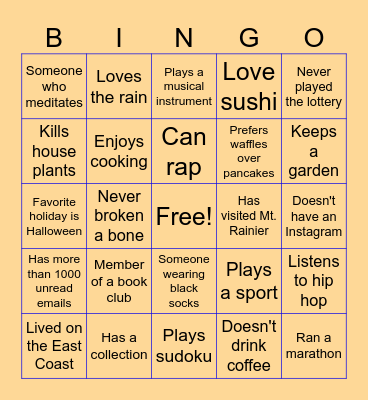 Get to know OCC Data Coaches Bingo Card