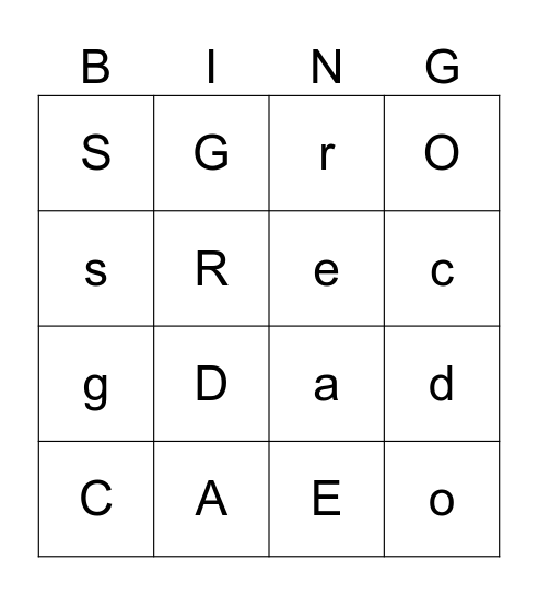 ALPHABET BINGO Card