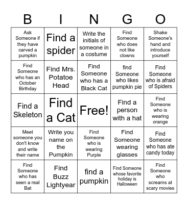 Halloween Bingo Card