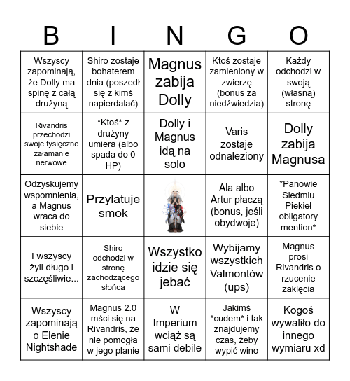 Ostatnie Słowo: Ostatnie Bingo Card