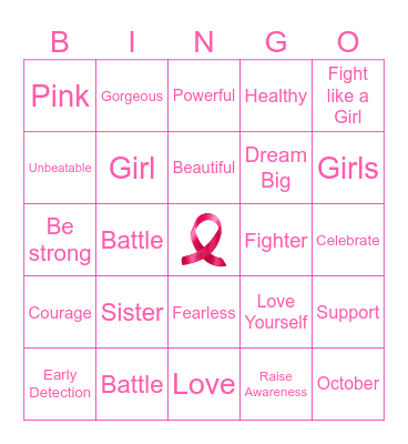 Think Pink Edition Bingo Card