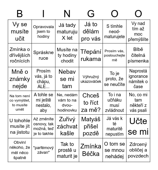 Čj - 24/10/2024 Bingo Card