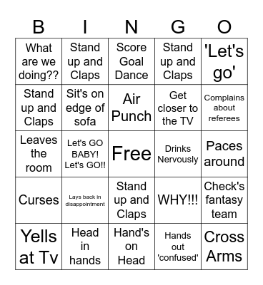 Boyfriend Bingo Card