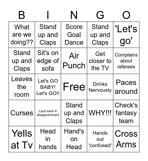 Boyfriend Bingo Card