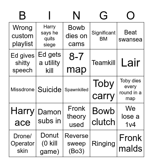 LDTBTYBCBT Bingo Card