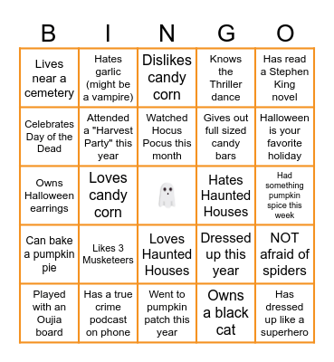 HCG Halloween BINGO 2024 Bingo Card