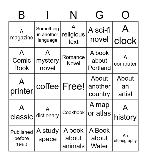 library bingo Card