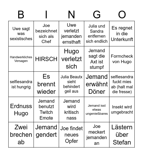 AutismusCrew vs. Wild 3 Bingo Card