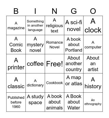 library bingo Card