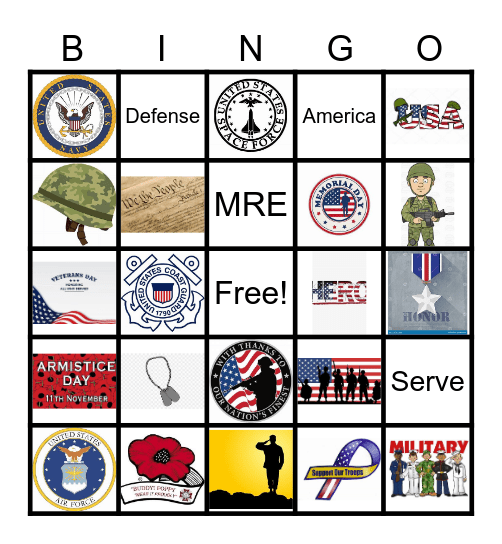 Military Bingo Card