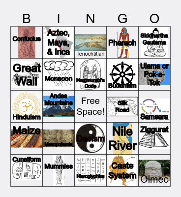 Ancient Civilizations Bingo Card