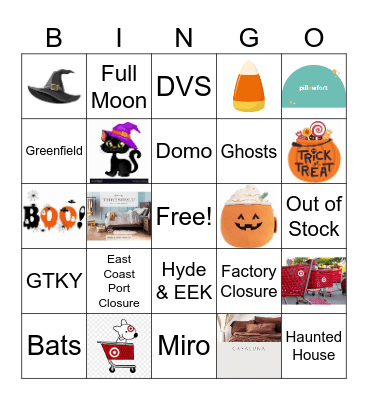 Domestics Halloween Bingo Card