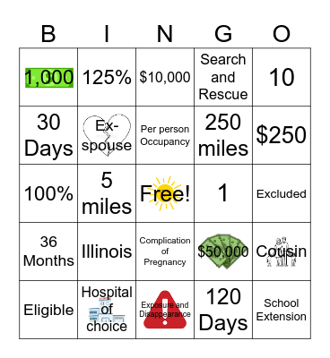 Advantage Bingo Card