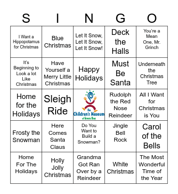 The Children's Museum of Green Bay Bingo Card