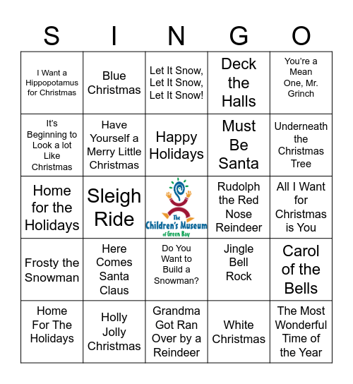 The Children's Museum of Green Bay Bingo Card