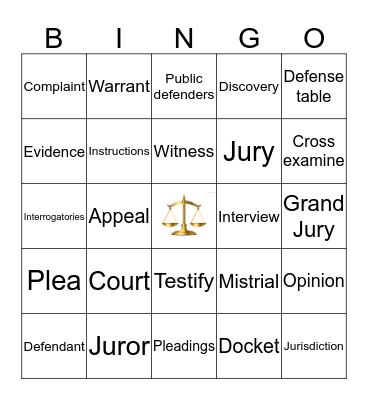 Law & Society Bingo Card