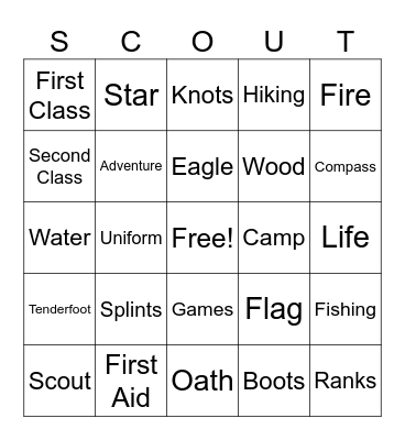Scout Bingo Card