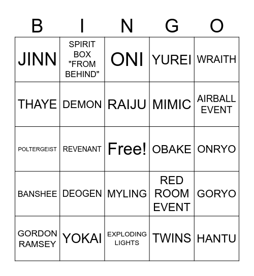 Shamkat Bingo! Bingo Card