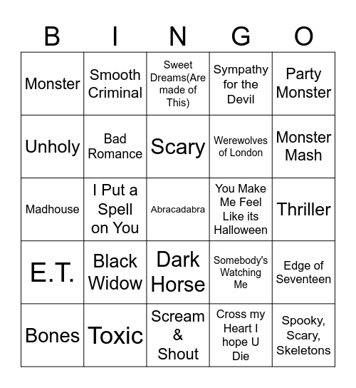 HALLOWEEN MIX Bingo Card