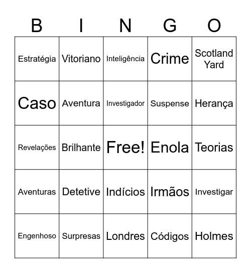 Bingo Enola Holmes Bingo Card