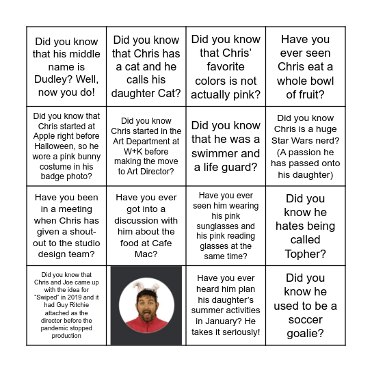 Thurman Bingo! Bingo Card