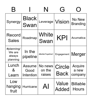 All-Hands Quarterly Bingo Card
