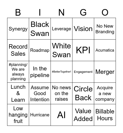 All-Hands Quarterly Bingo Card