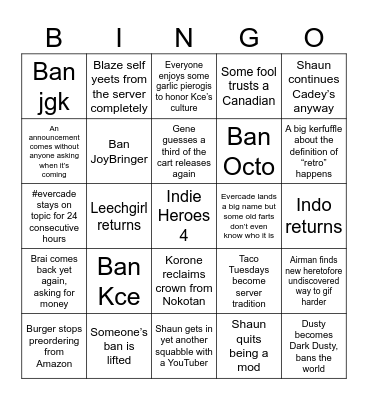 2025 Evercade/Super Pocket Bingo Card