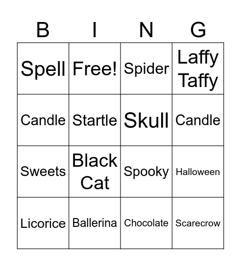 Halloween /s/ and /l/ Bingo Card