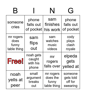 legal bingo Card