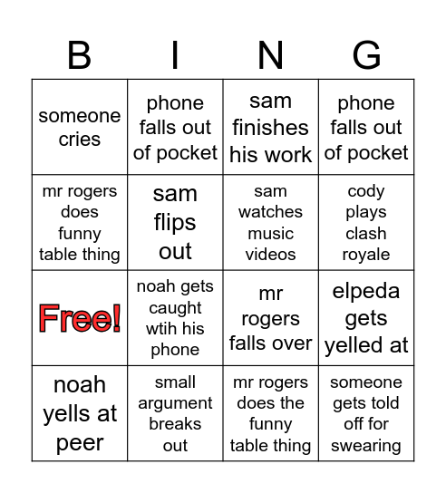 legal bingo Card